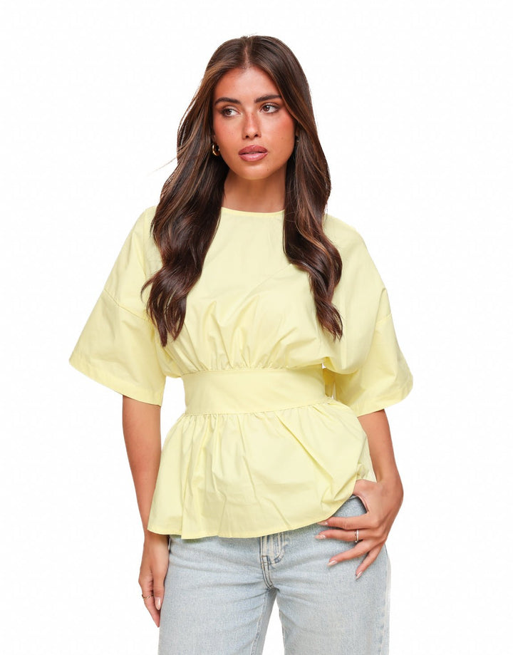 Lichtgele Strik Oversized - T-Shirt