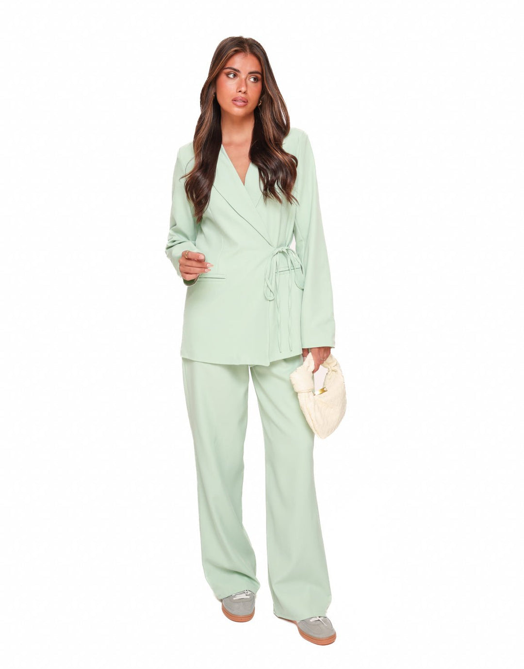 Mintgroene Moderne Elastiek Band - Pantalon