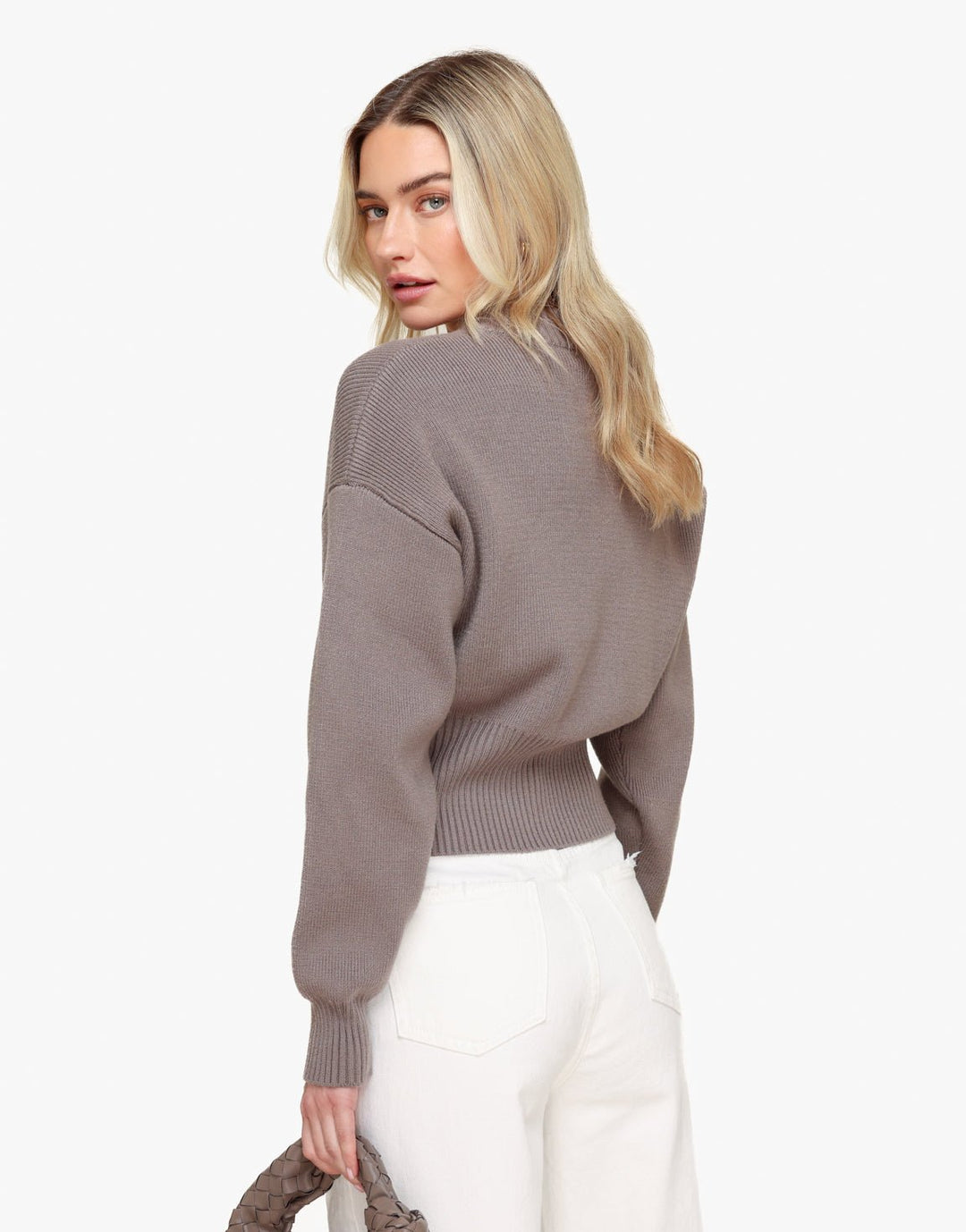 Taupe Gebreide Rits - Vest