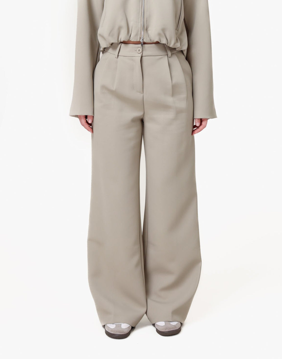 Taupe Premium Detail Blazer - Set