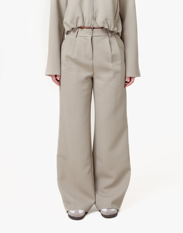 Taupe Premium Detail Blazer - Set