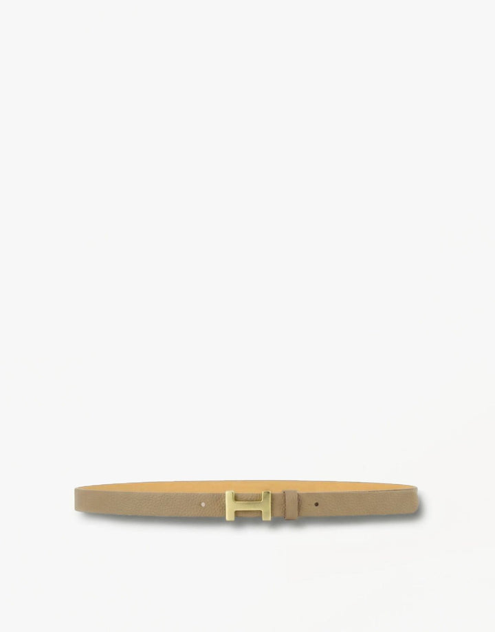 Taupe Smalle H-gesp - Riem