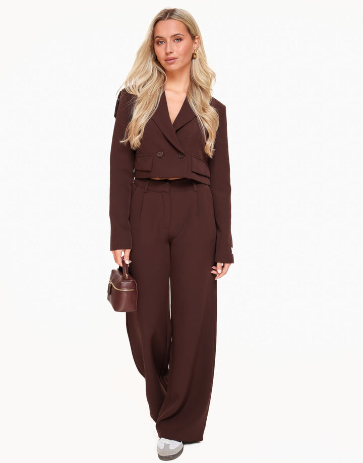 Warm Bruine F/W Edit Hoge Taille - Pantalon