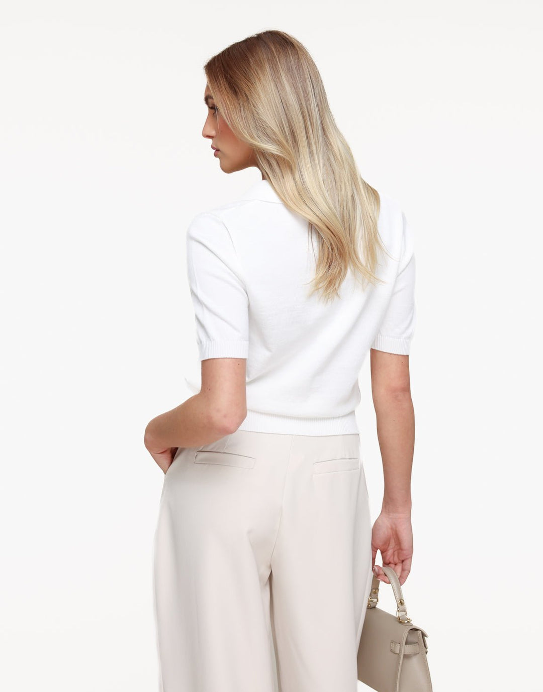 Witte Gebreide SS Polo - Top