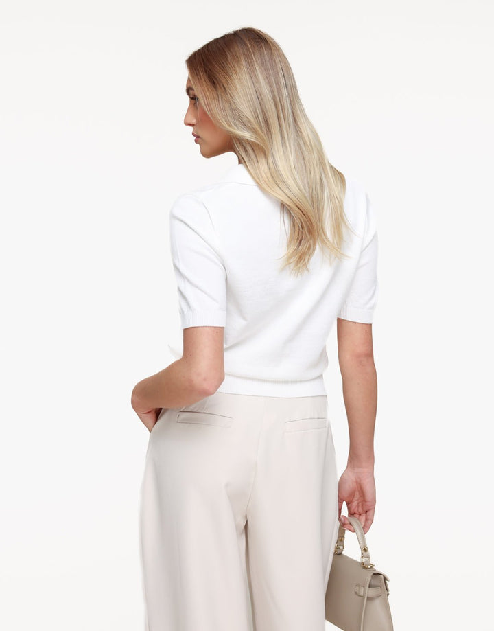 Witte Gebreide SS Polo - Top
