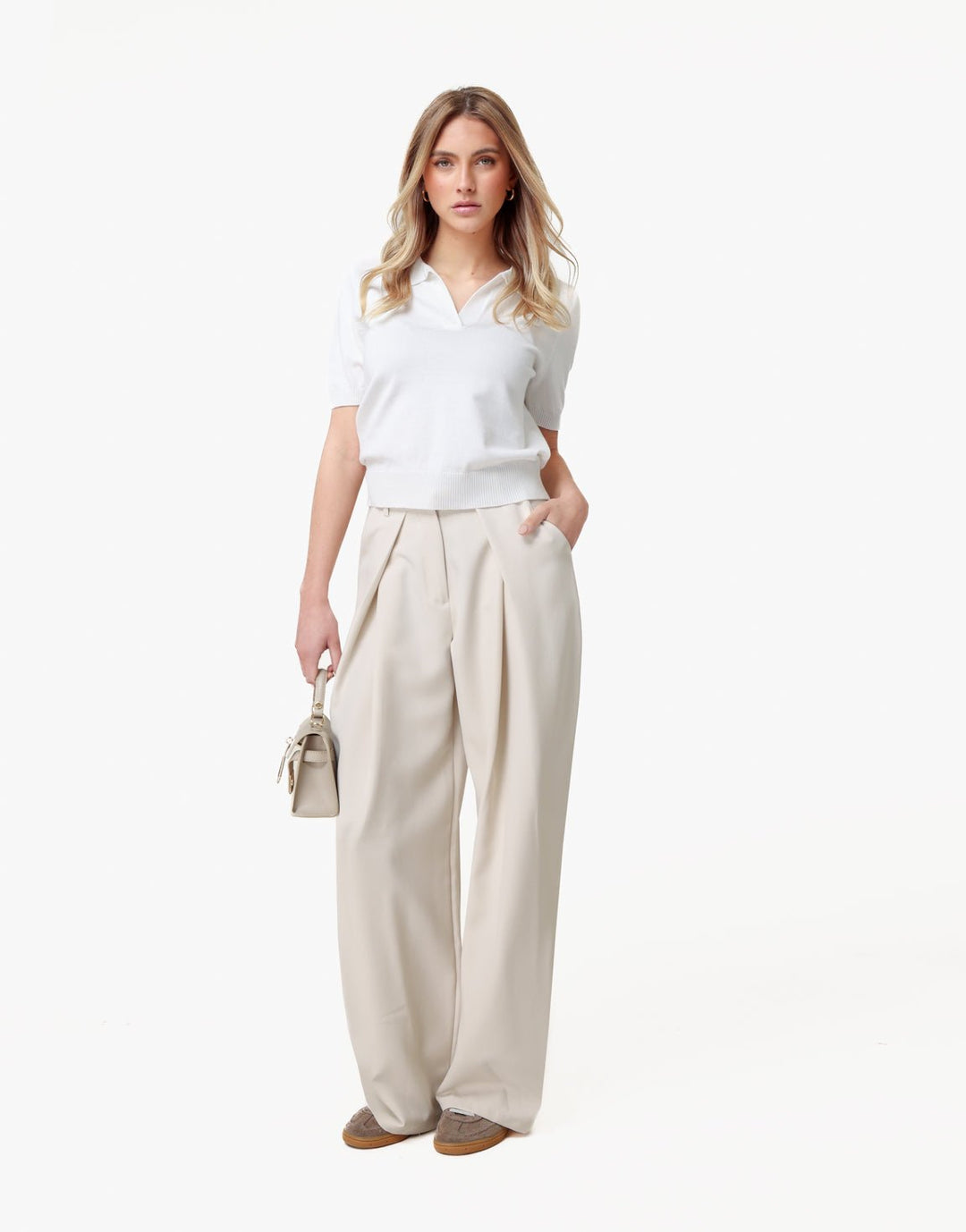 Witte Gebreide SS Polo - Top