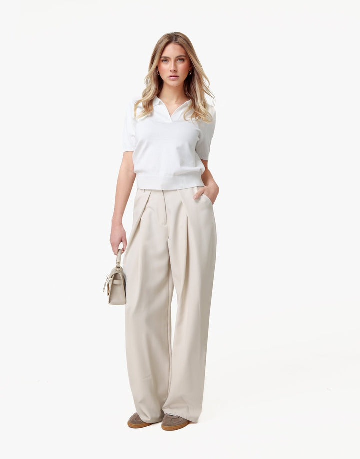 Witte Gebreide SS Polo - Top