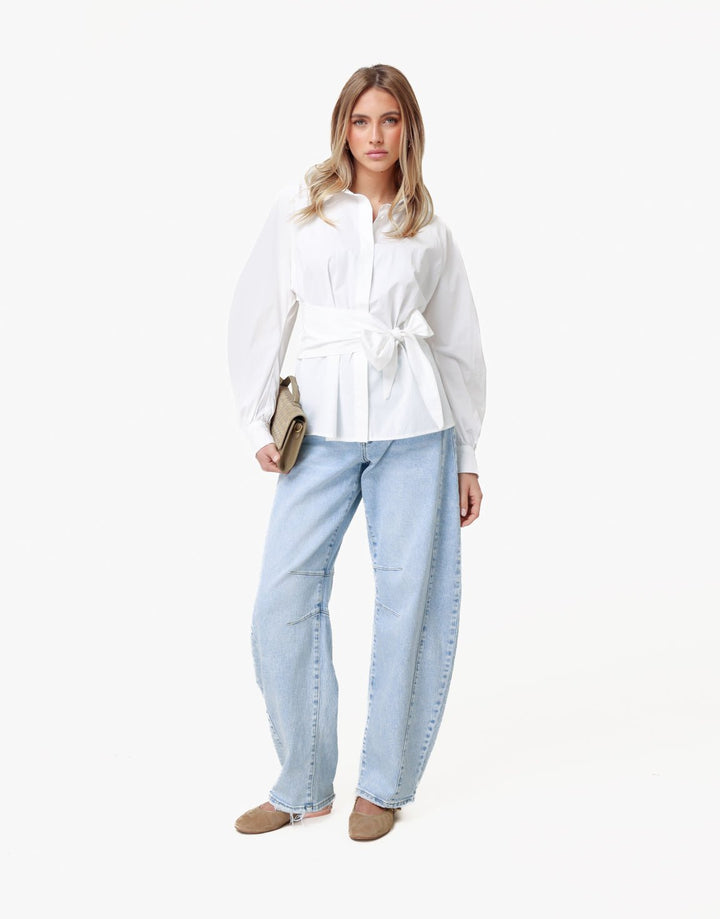 Witte Gestrikte - Blouse