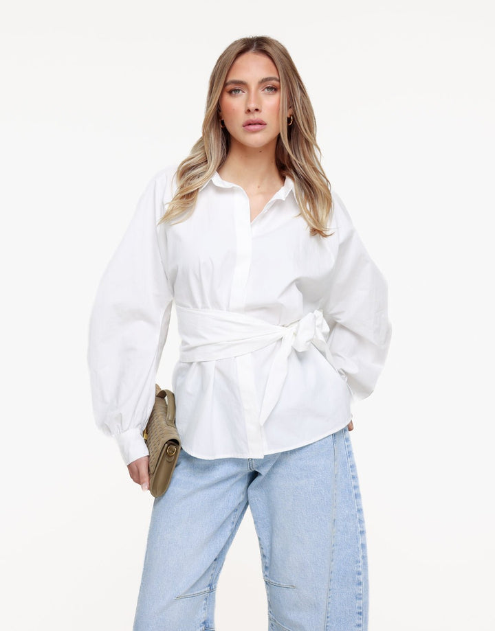 Witte Gestrikte - Blouse