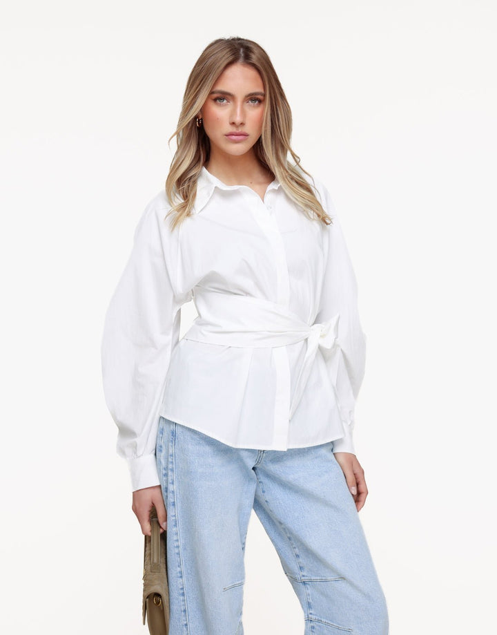 Witte Gestrikte - Blouse