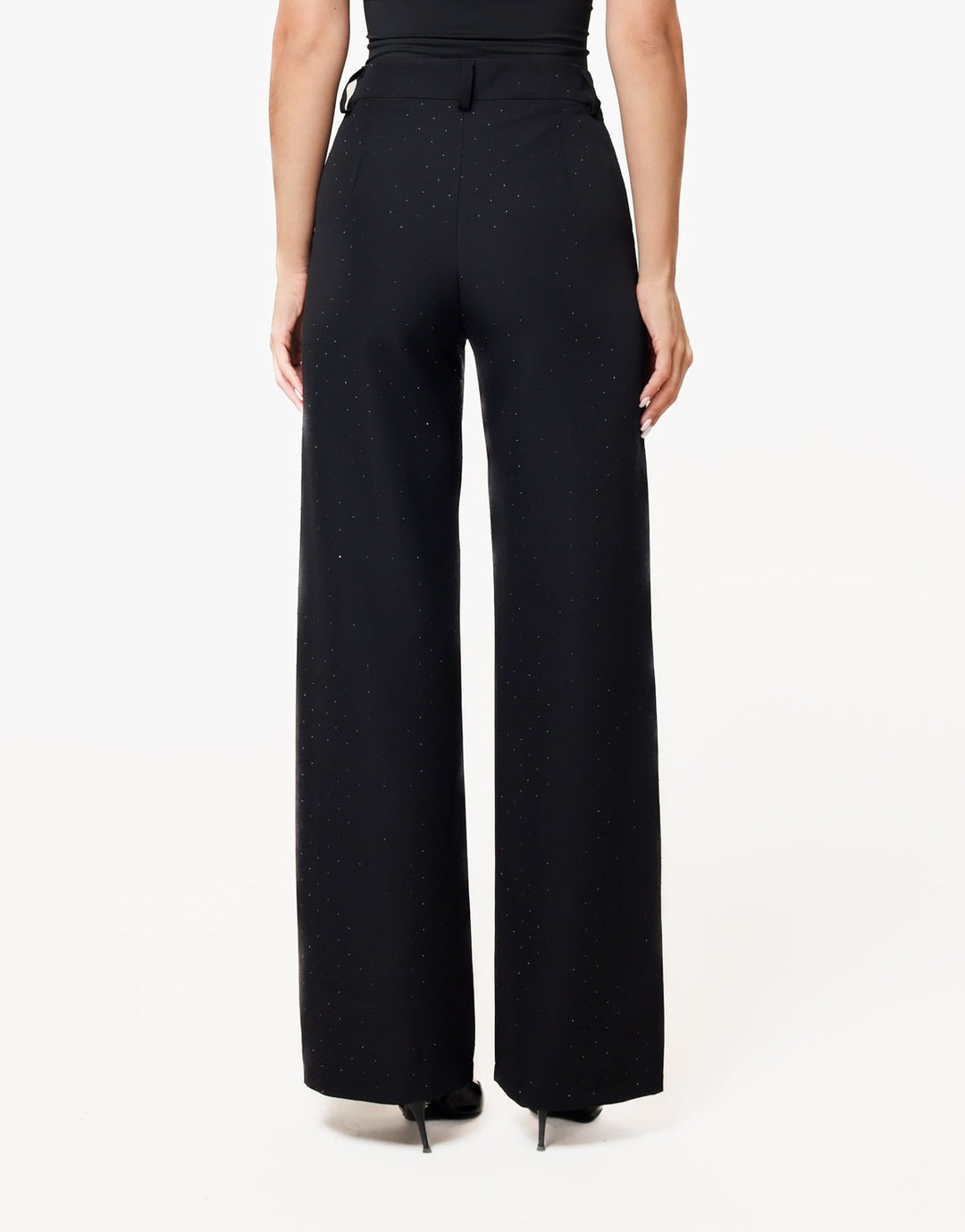 Zwarte Basic Zwarte Glitter Stenen - Pantalon