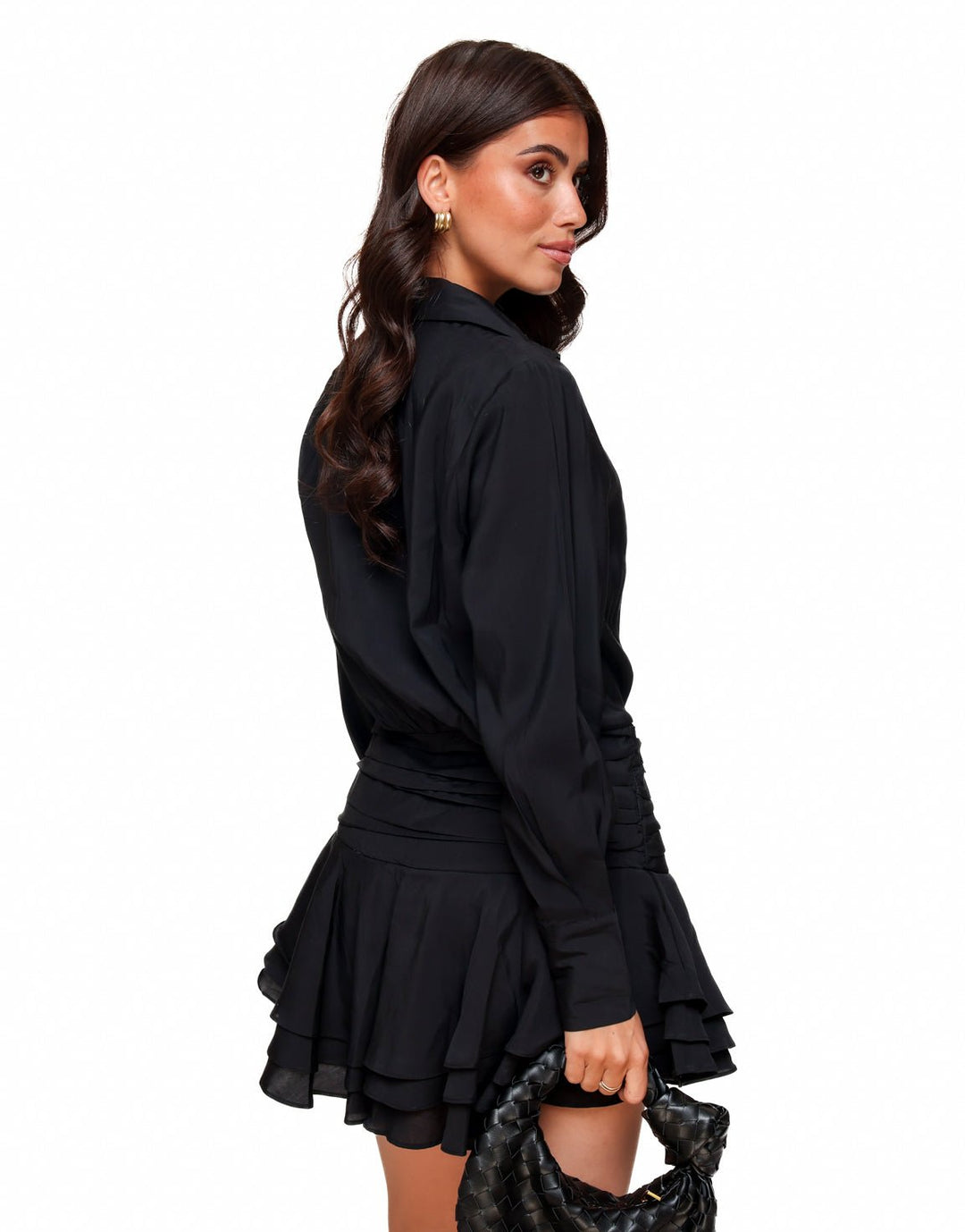Zwarte Blouse Met Rok Detail - Jurk