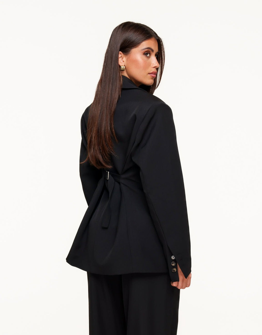 Zwarte Classic Rug Riem Detail - Blazer