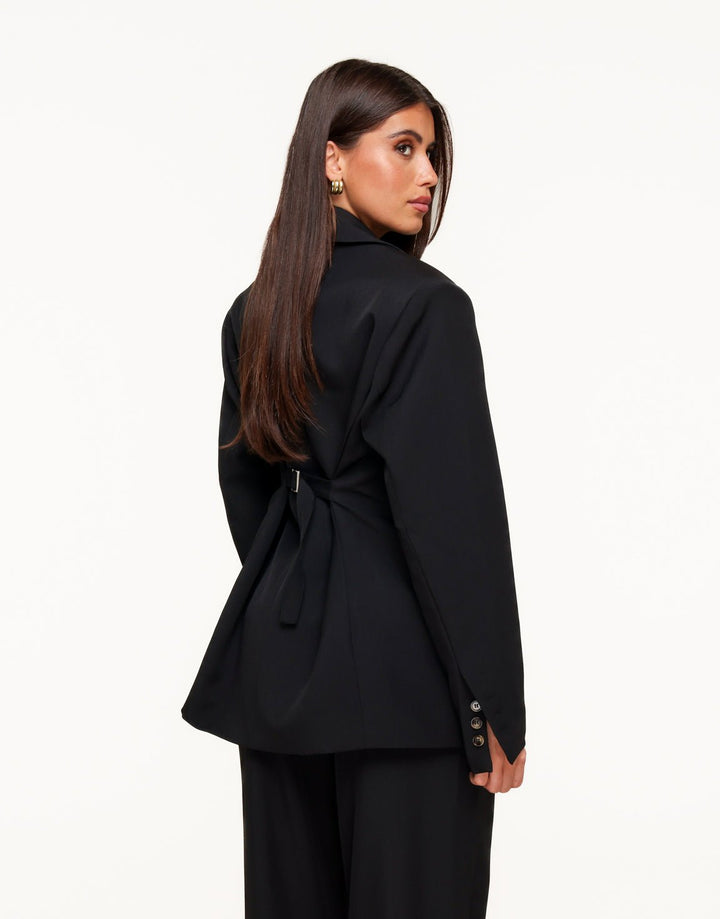 Zwarte Classic Rug Riem Detail - Blazer
