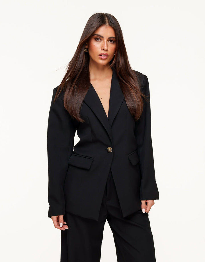 Zwarte Classic Rug Riem Detail - Blazer