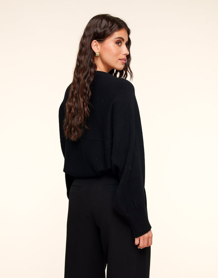 Zwarte Gebreide Cropped - Vest