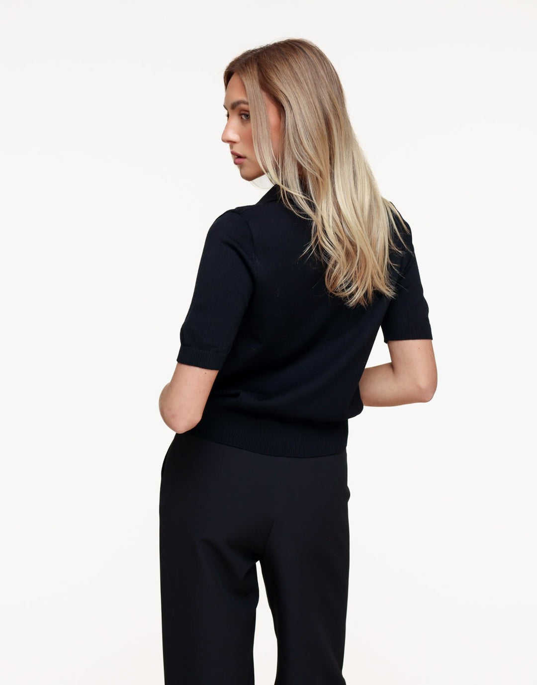 Zwarte Gebreide SS Polo - Top