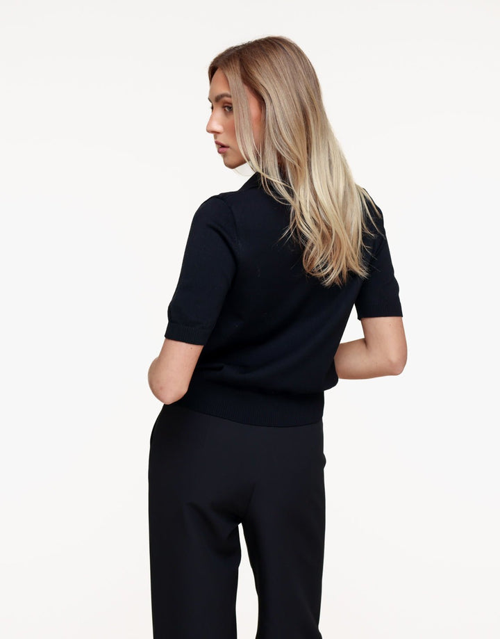Zwarte Gebreide SS Polo - Top