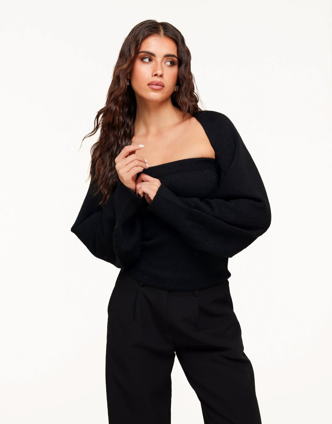 Zwarte Gebreide Tube - Top