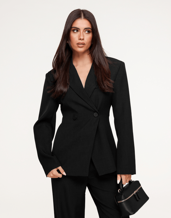 Zwarte Luxe Getailleerde - Blazer