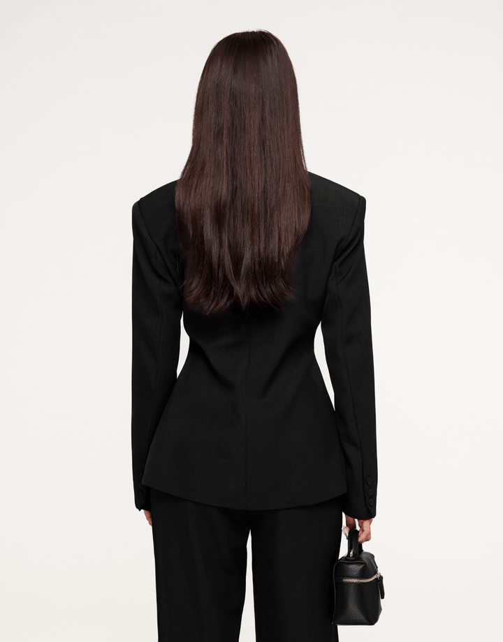 Zwarte Luxe Getailleerde - Blazer