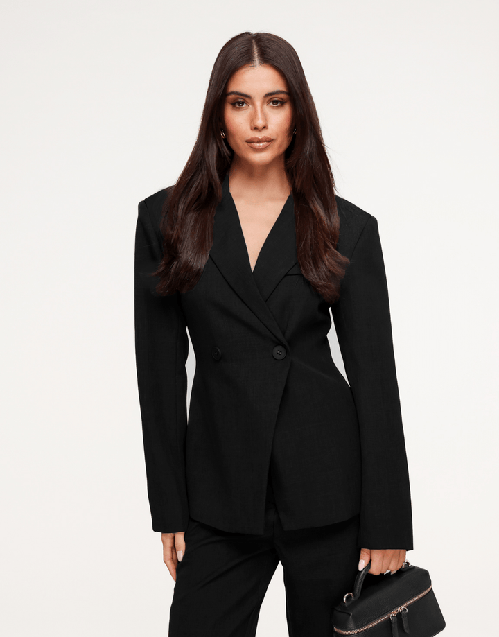 Zwarte Luxe Getailleerde - Blazer