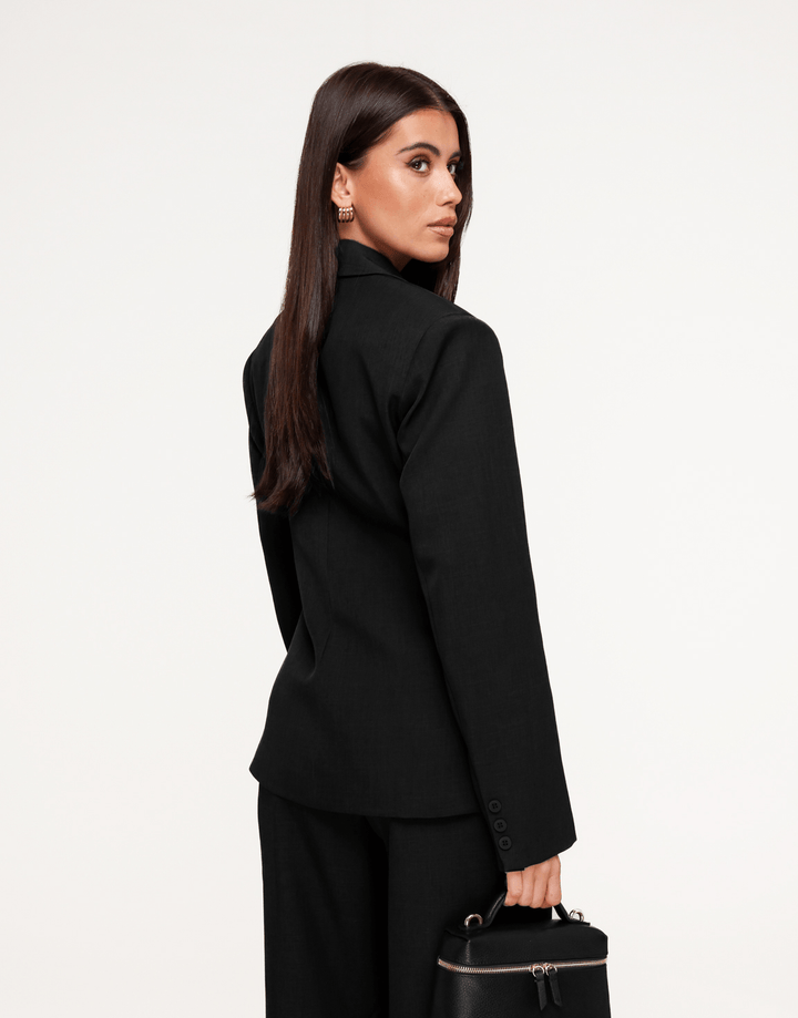 Zwarte Luxe Getailleerde - Blazer