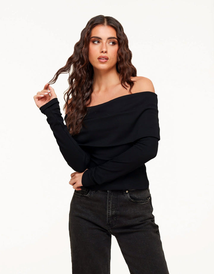 Zwarte Off Shoulder - Top