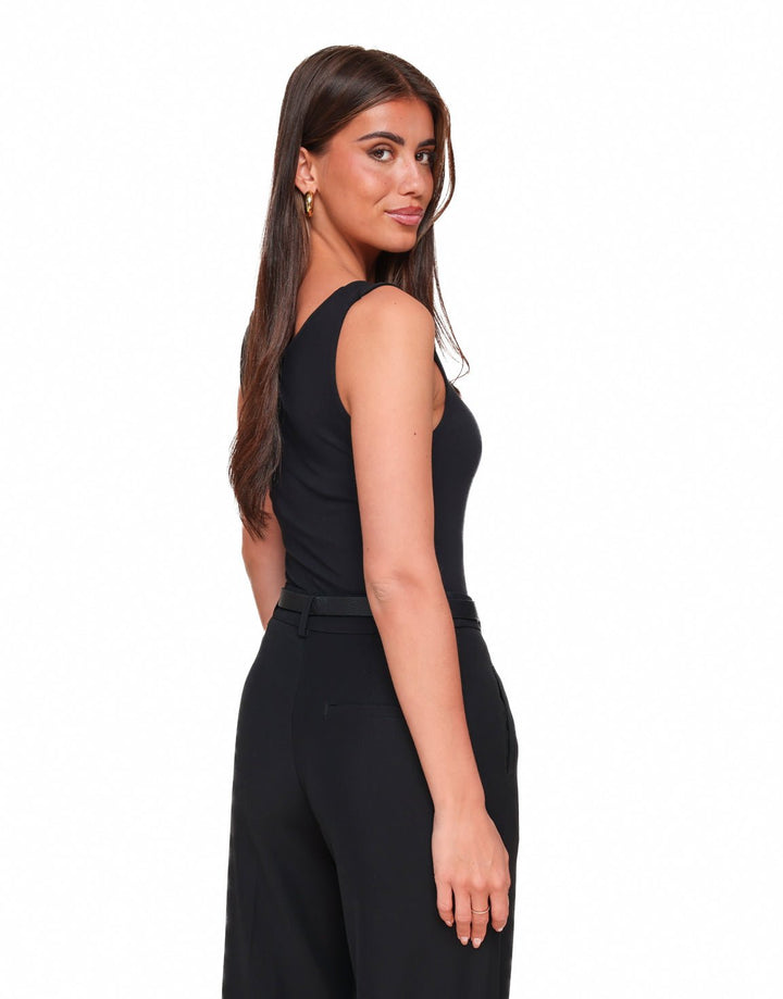 Zwarte Omkeerbare Mouwloze Basic - Top