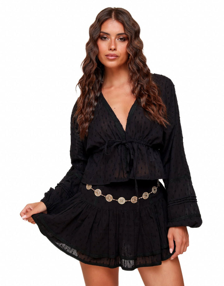 Zwarte Petite Ruffel - Skort